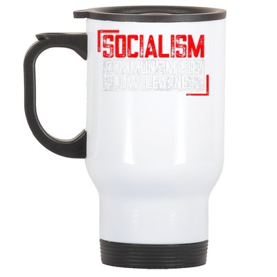 Anti Communist Capitalist Libertarian Anti Socialism Stainless Steel Travel Mug