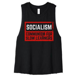 Anti Communist Capitalist Libertarian Anti Socialism Women's Racerback Cropped Tank