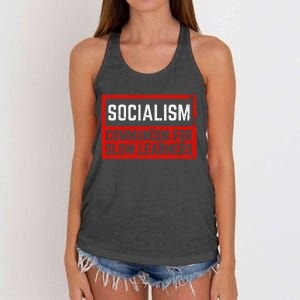 Anti Communist Capitalist Libertarian Anti Socialism Women's Knotted Racerback Tank