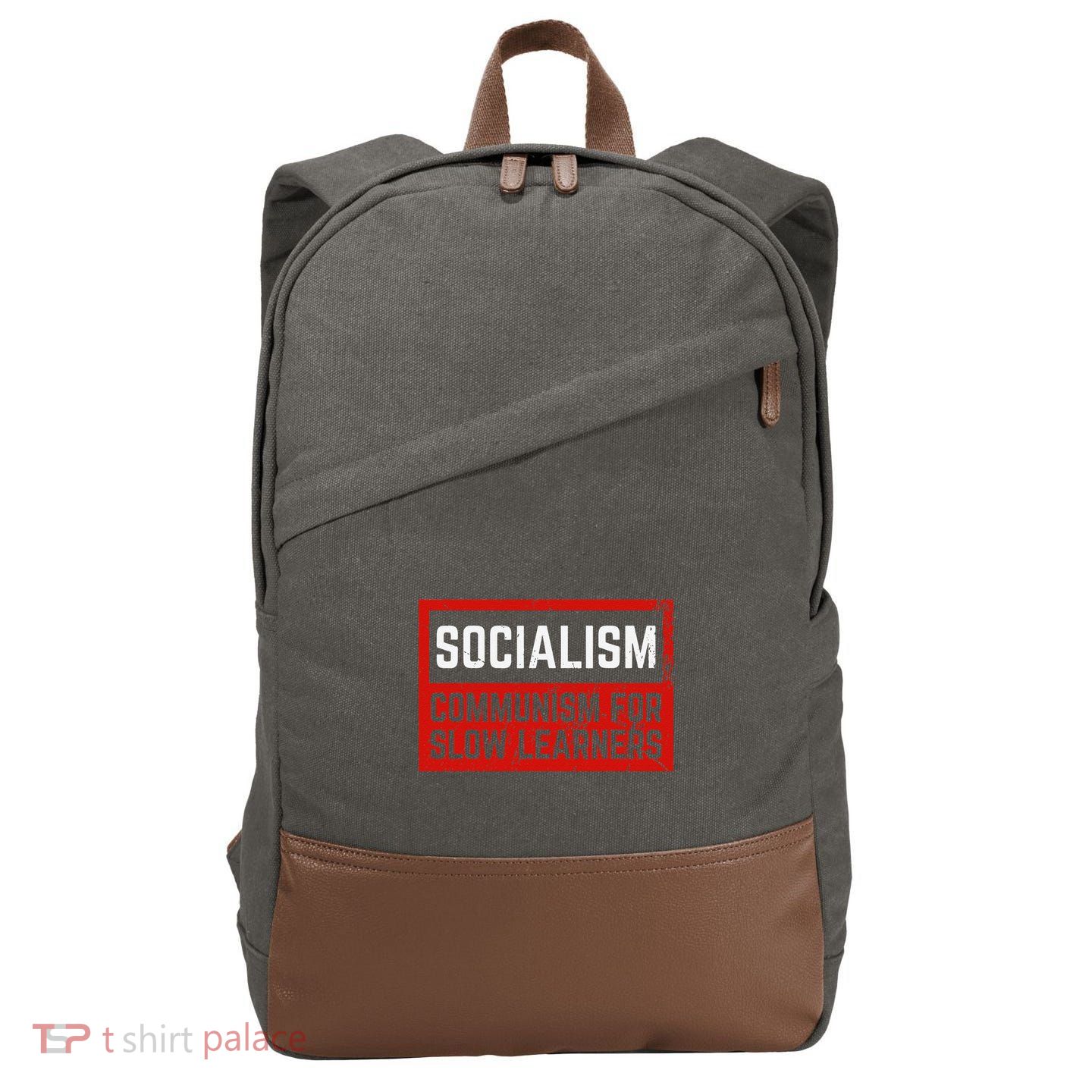 Anti Communist Capitalist Libertarian Anti Socialism Cotton Canvas Backpack