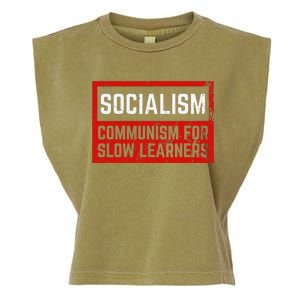 Anti Communist Capitalist Libertarian Anti Socialism Garment-Dyed Women's Muscle Tee