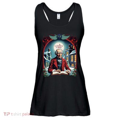 A Christmas Carol Book Cover Ebeneezer Scrooge Ladies Essential Flowy Tank