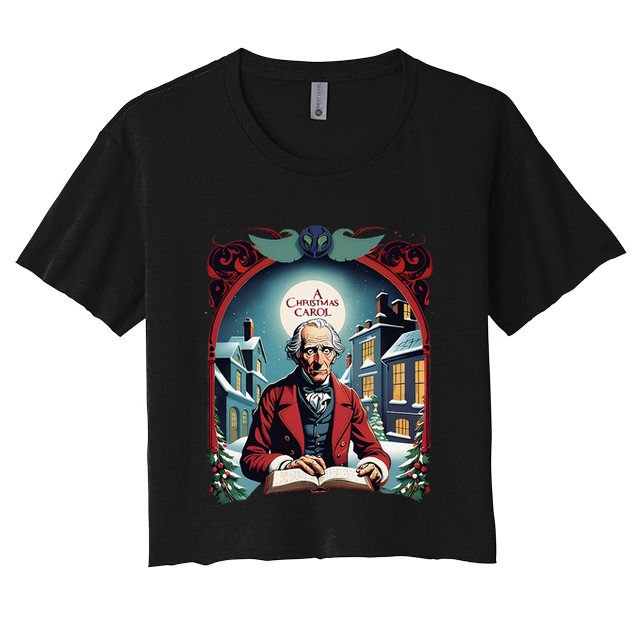 A Christmas Carol Book Cover Ebeneezer Scrooge Crop Top