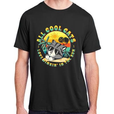 All Cool Cats Love Dinkin' In The Sun For Pickleball Fans Adult ChromaSoft Performance T-Shirt