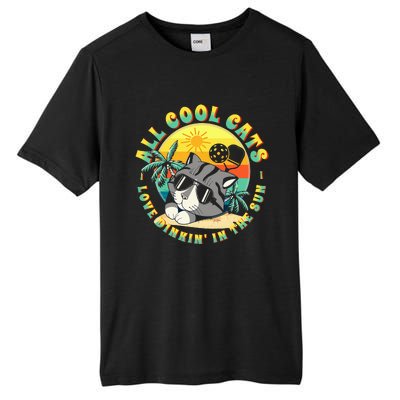 All Cool Cats Love Dinkin' In The Sun For Pickleball Fans Tall Fusion ChromaSoft Performance T-Shirt