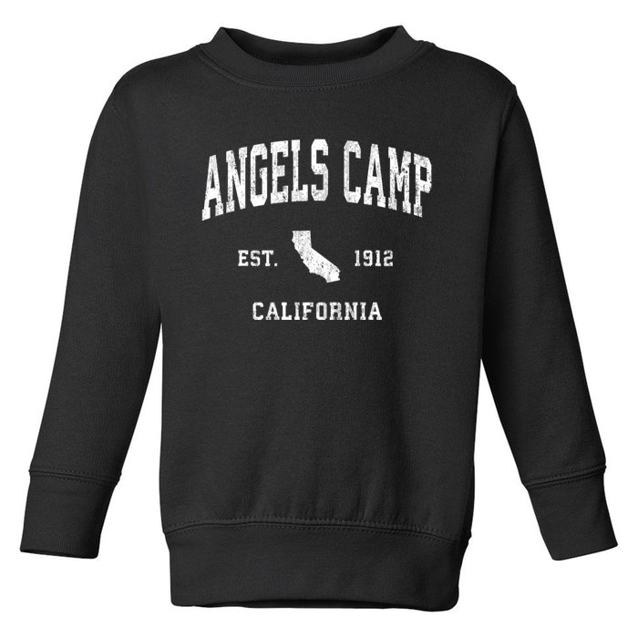 Angels Camp California Ca Vintage Athletic Toddler Sweatshirt