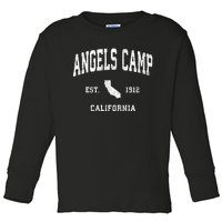 Angels Camp California Ca Vintage Athletic Toddler Long Sleeve Shirt