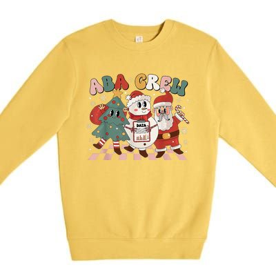 ABA Crew Christmas Applied Behavior Analysis Technician Xmas  Premium Crewneck Sweatshirt