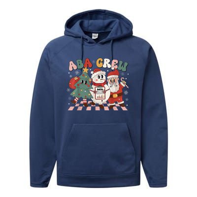 ABA Crew Christmas Applied Behavior Analysis Technician Xmas  Performance Fleece Hoodie