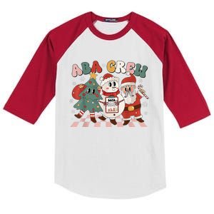 ABA Crew Christmas Applied Behavior Analysis Technician Xmas  Kids Colorblock Raglan Jersey