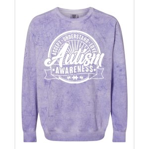 Accept Understand Love  Autism Awareness Logo Colorblast Crewneck Sweatshirt