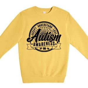 Accept Understand Love  Autism Awareness Logo Premium Crewneck Sweatshirt