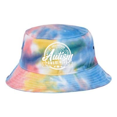 Accept Understand Love  Autism Awareness Logo Tie Dye Newport Bucket Hat