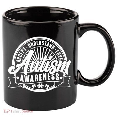 Accept Understand Love  Autism Awareness Logo 11oz C Handle Ceramic Mug