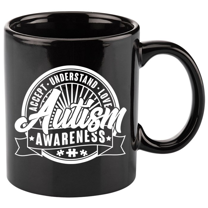 Accept Understand Love  Autism Awareness Logo 11oz C Handle Ceramic Mug