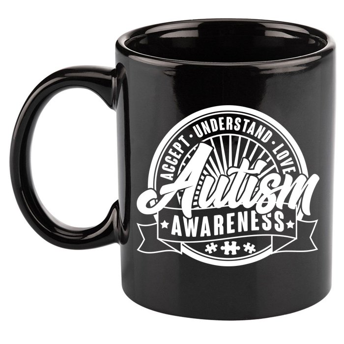 Accept Understand Love  Autism Awareness Logo 11oz C Handle Ceramic Mug