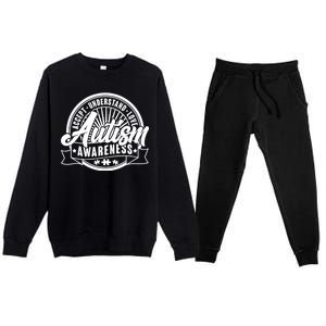 Accept Understand Love  Autism Awareness Logo Premium Crewneck Sweatsuit Set