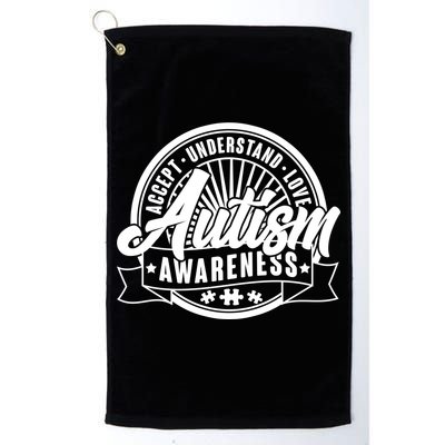 Accept Understand Love  Autism Awareness Logo Platinum Collection Golf Towel