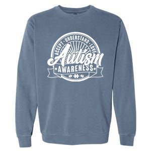 Accept Understand Love  Autism Awareness Logo Garment-Dyed Sweatshirt