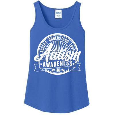 Accept Understand Love  Autism Awareness Logo Ladies Essential Tank