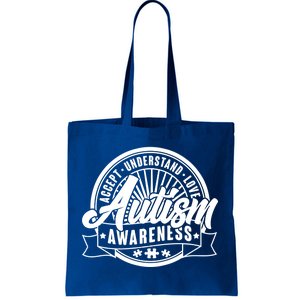 Accept Understand Love  Autism Awareness Logo Tote Bag