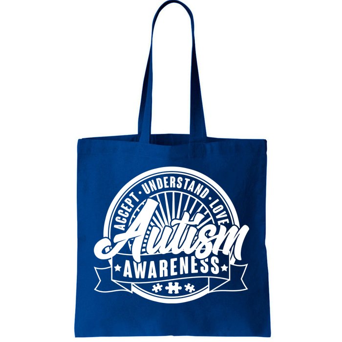 Accept Understand Love  Autism Awareness Logo Tote Bag