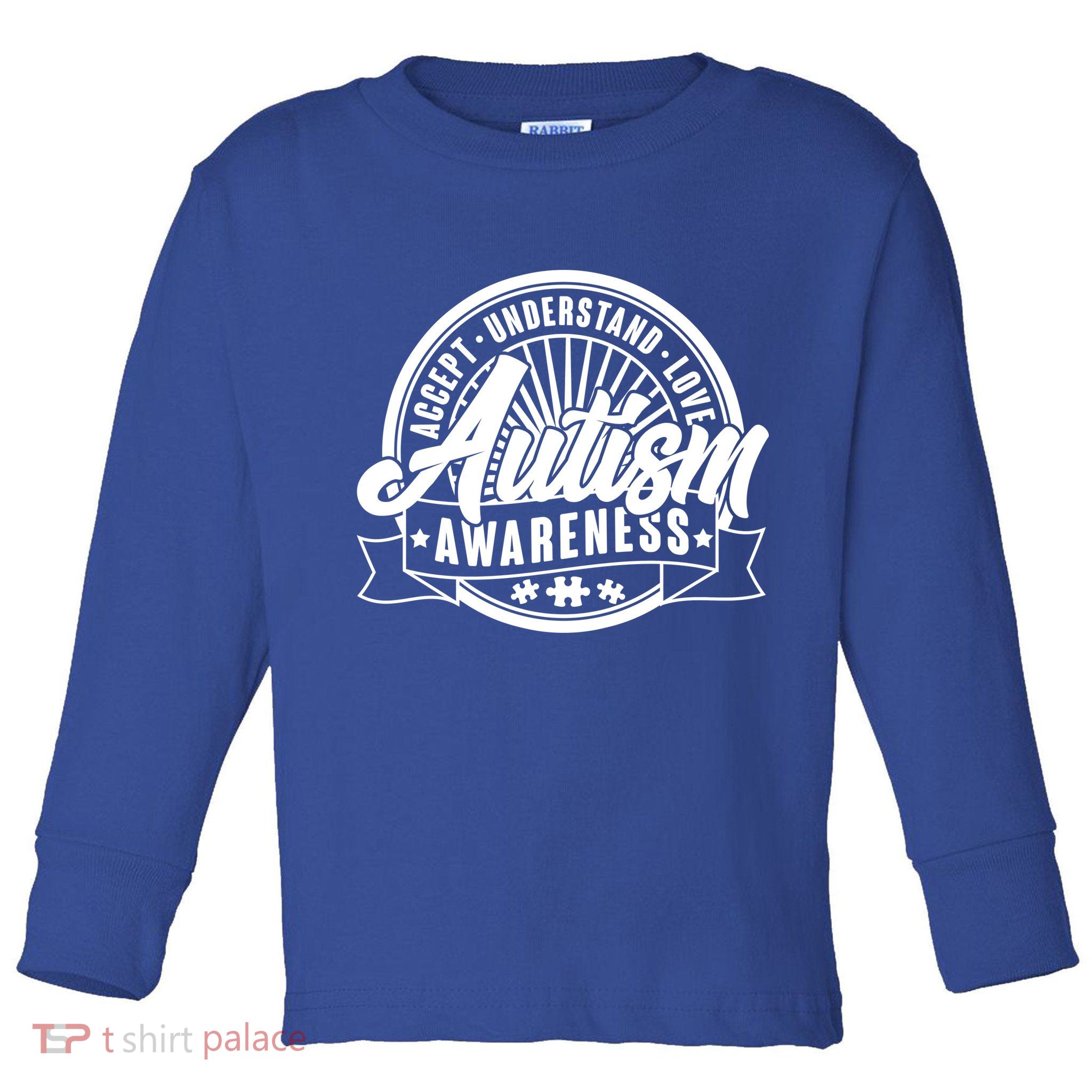Accept Understand Love  Autism Awareness Logo Toddler Long Sleeve Shirt