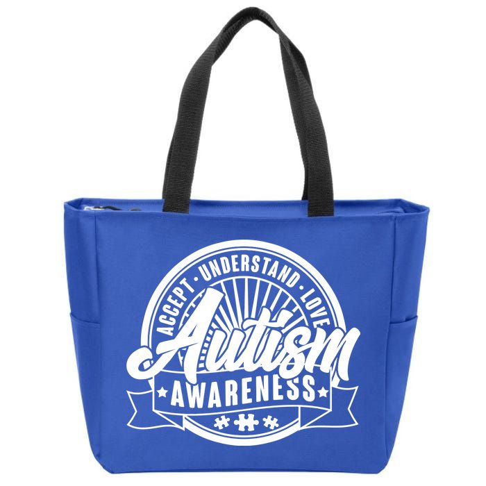 Accept Understand Love  Autism Awareness Logo Zip Tote Bag