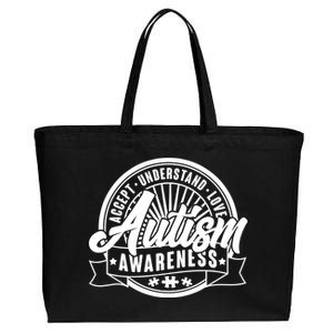 Accept Understand Love  Autism Awareness Logo Cotton Canvas Jumbo Tote