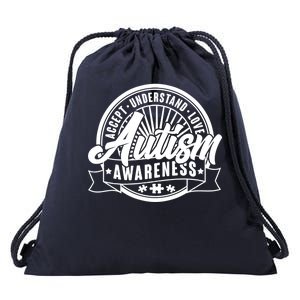 Accept Understand Love  Autism Awareness Logo Drawstring Bag