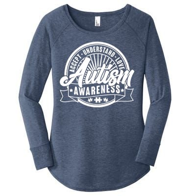 Accept Understand Love  Autism Awareness Logo Women's Perfect Tri Tunic Long Sleeve Shirt