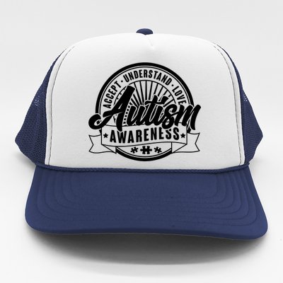 Accept Understand Love  Autism Awareness Logo Trucker Hat