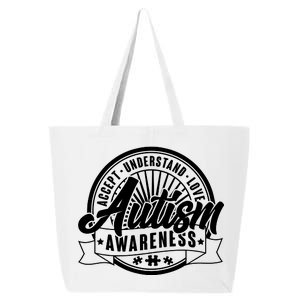 Accept Understand Love  Autism Awareness Logo 25L Jumbo Tote