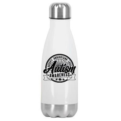 Accept Understand Love  Autism Awareness Logo Stainless Steel Insulated Water Bottle