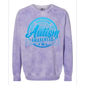 Accept Understand Love  Autism Blue Imprint Colorblast Crewneck Sweatshirt