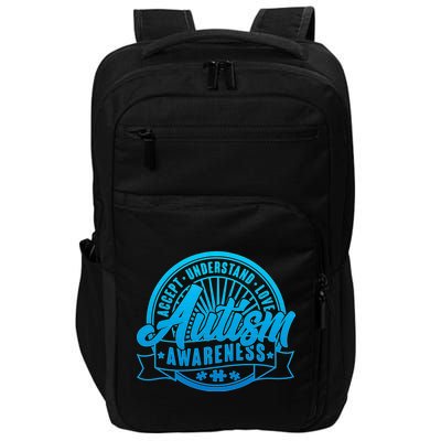 Accept Understand Love  Autism Blue Imprint Impact Tech Backpack