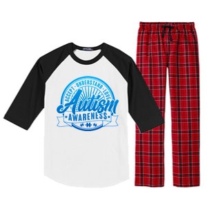 Accept Understand Love  Autism Blue Imprint Raglan Sleeve Pajama Set