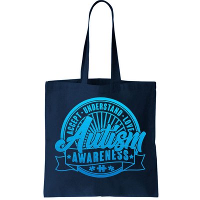 Accept Understand Love  Autism Blue Imprint Tote Bag