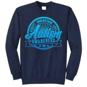 Accept Understand Love  Autism Blue Imprint Tall Sweatshirt