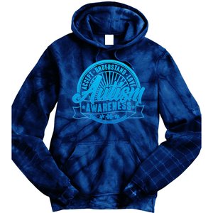 Accept Understand Love  Autism Blue Imprint Tie Dye Hoodie