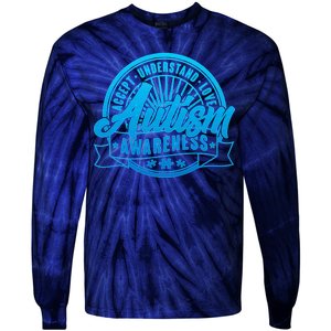 Accept Understand Love  Autism Blue Imprint Tie-Dye Long Sleeve Shirt