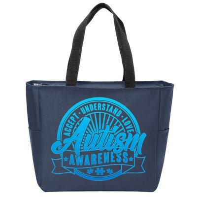 Accept Understand Love  Autism Blue Imprint Zip Tote Bag