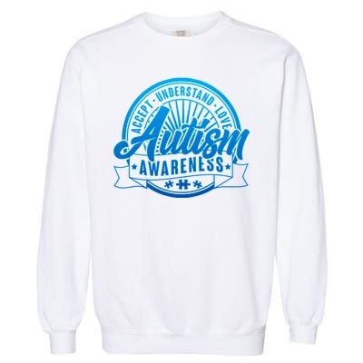 Accept Understand Love  Autism Blue Imprint Garment-Dyed Sweatshirt