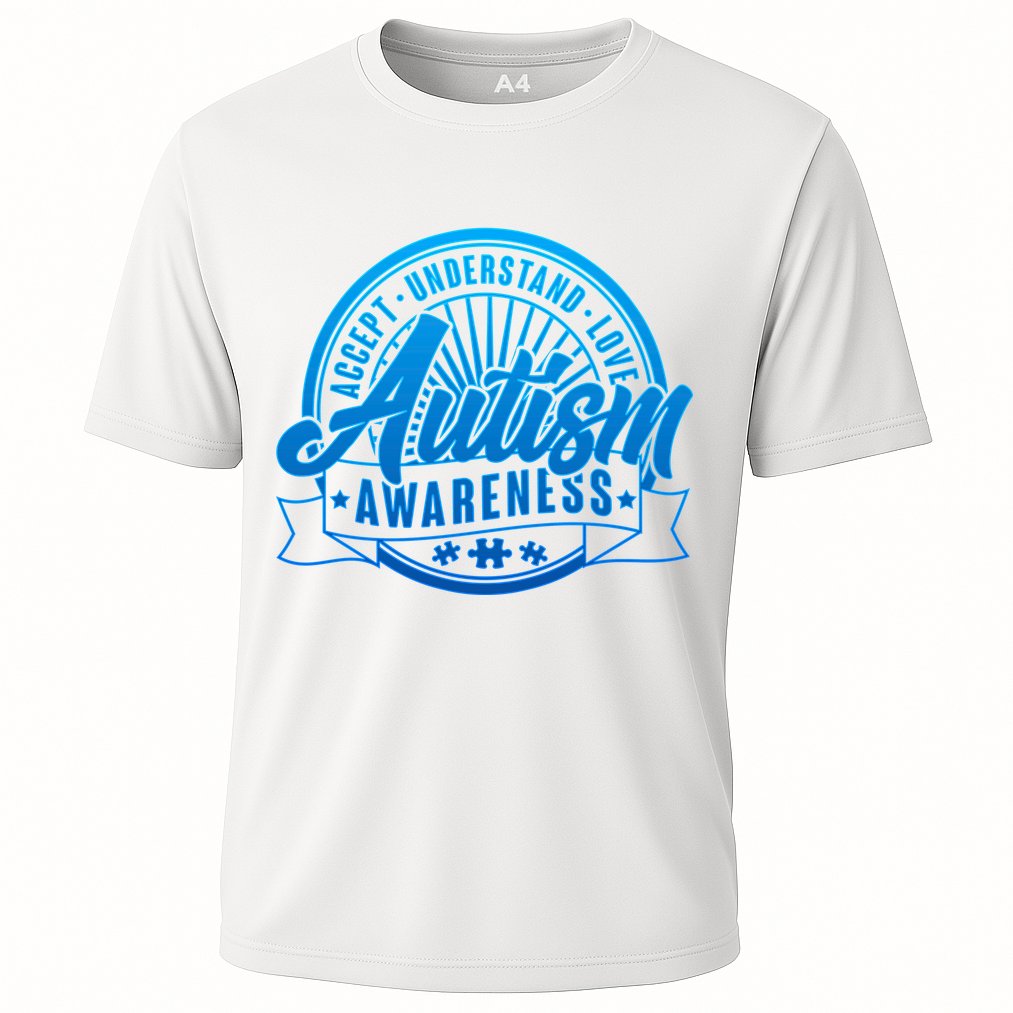 Accept Understand Love  Autism Blue Imprint Cooling Performance Crew T-Shirt