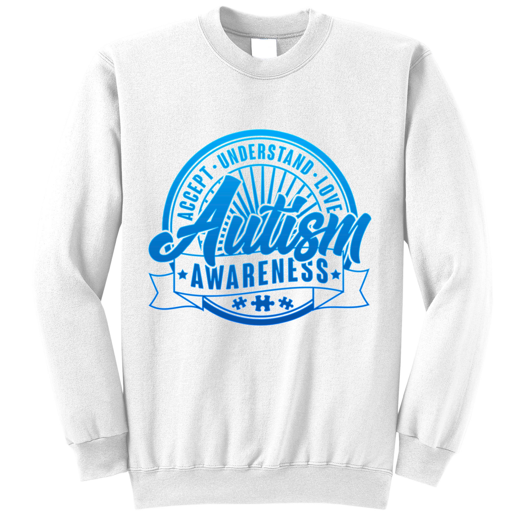 Accept Understand Love  Autism Blue Imprint Sweatshirt
