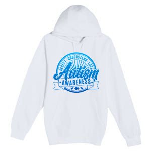 Accept Understand Love  Autism Blue Imprint Premium Pullover Hoodie