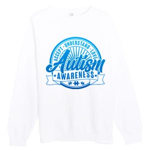 Accept Understand Love  Autism Blue Imprint Premium Crewneck Sweatshirt