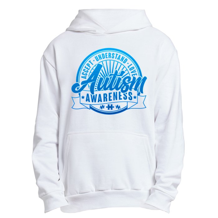 Accept Understand Love  Autism Blue Imprint Urban Pullover Hoodie