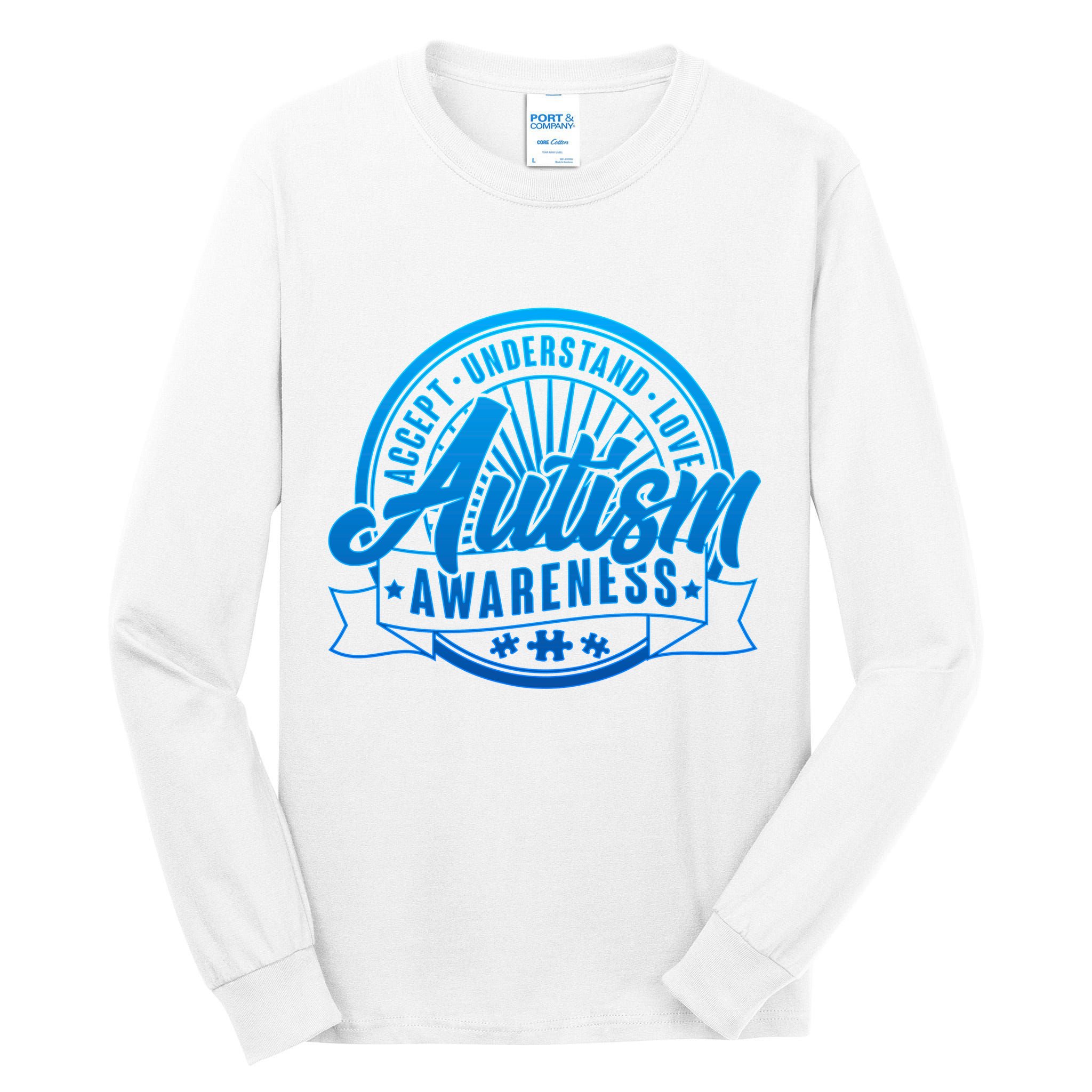 Accept Understand Love  Autism Blue Imprint Tall Long Sleeve T-Shirt