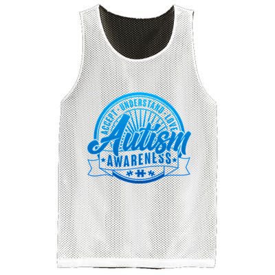 Accept Understand Love  Autism Blue Imprint Mesh Reversible Basketball Jersey Tank